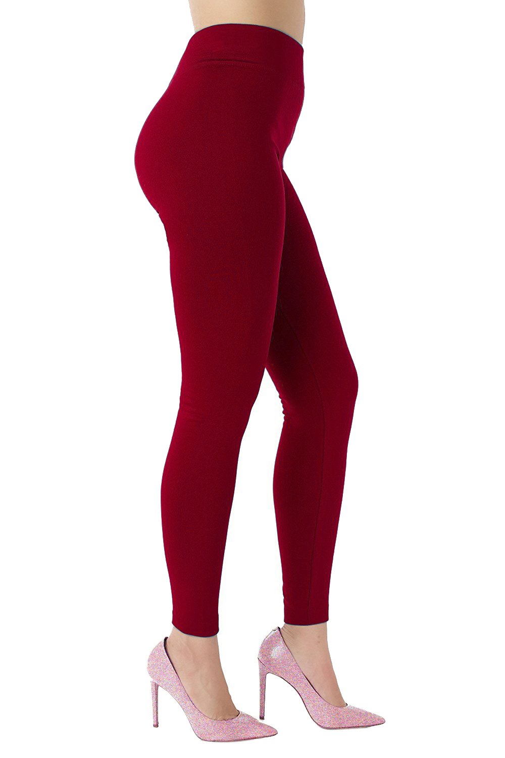 Wholesale Bulk Lot: Maroon Fleece Lined Winter Yoga Leggings Small/Medium