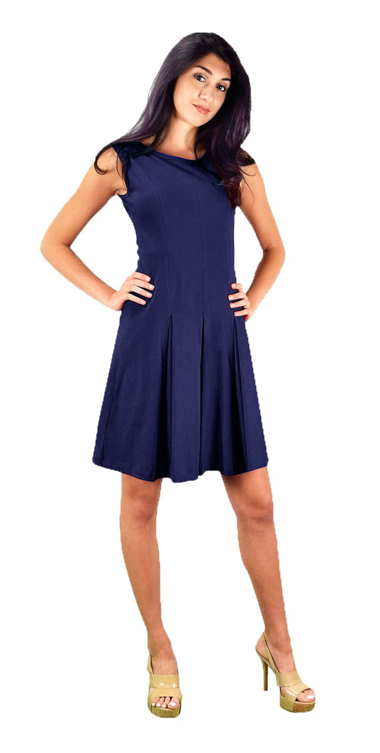 Wholesale Bulk Lot: Women's Summer Cotton Pleated Sleeveless Blue Dress Medium