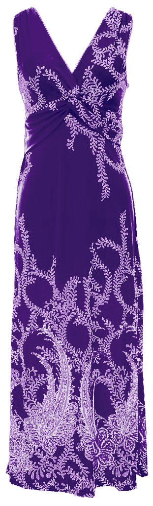 Wholesale Bulk Lot: Paisley Knotted Sleeveless Maxi Beach Evening Dress Purple M