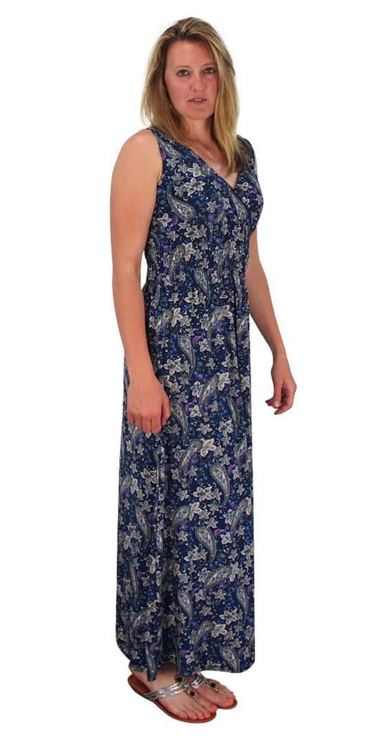 Wholesale Bulk Lot: Women's Floral Print Sleeveless Plus Size Maxi Dress 3X