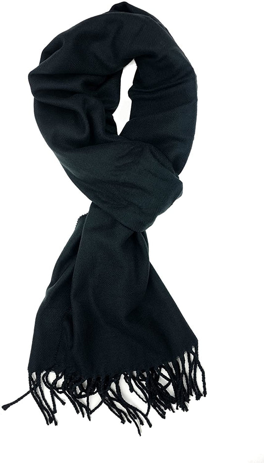 Wholesale Bulk Lot: Soft Warm Cashmere Feel Light Unisex Black Scarves