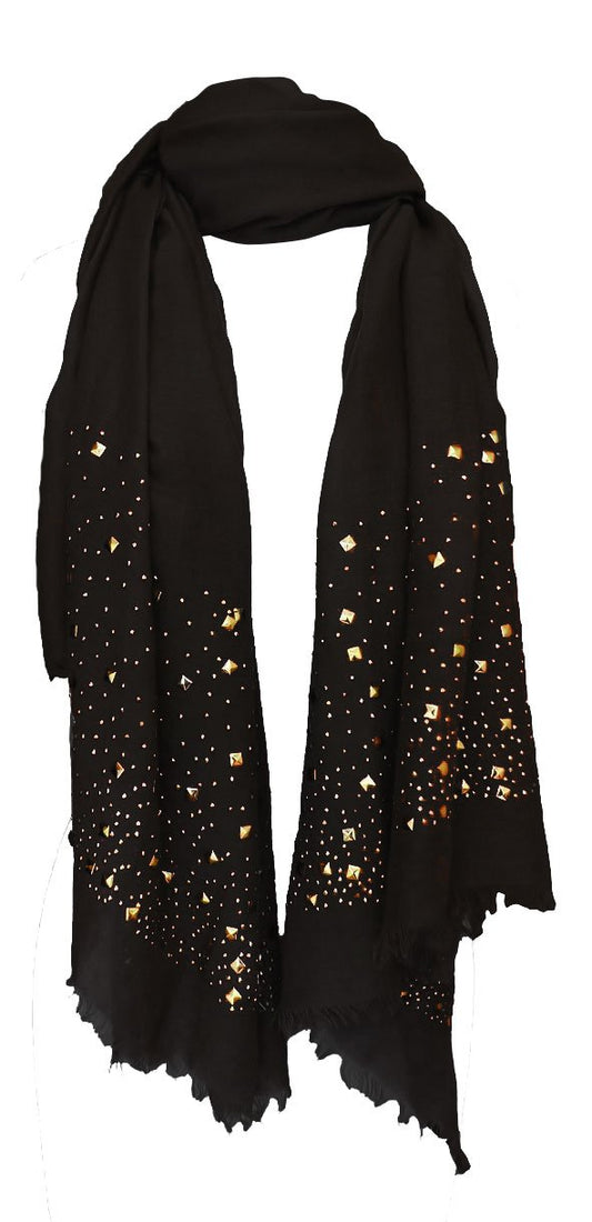 Wholesale Bulk Lot: Classic Black Sparkle Studded Scarf Shawl Wrap for Resellers