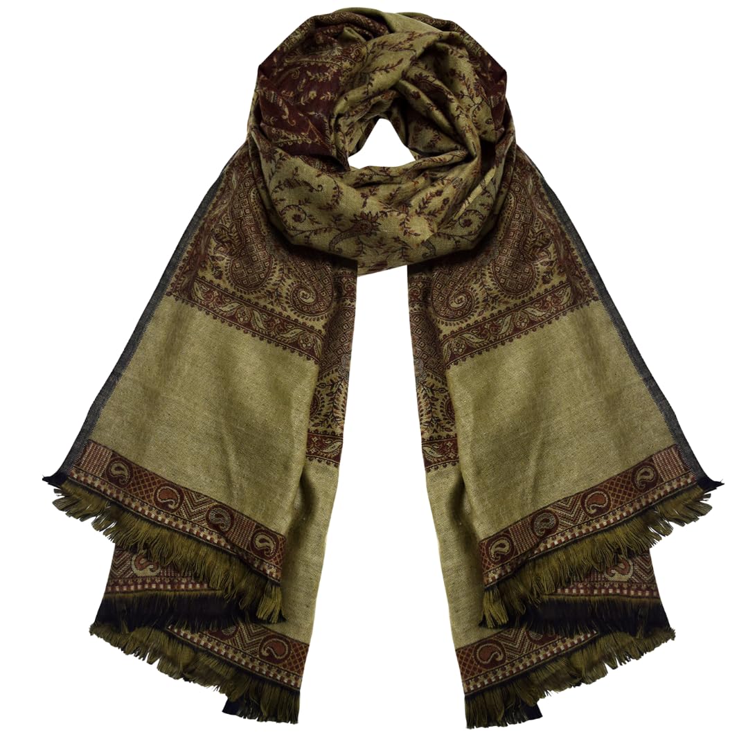 Wholesale Bulk Lot Reversible Paisley Pashmina Shawl Thick 4 Ply Rust Blanket Scarf for Resellers