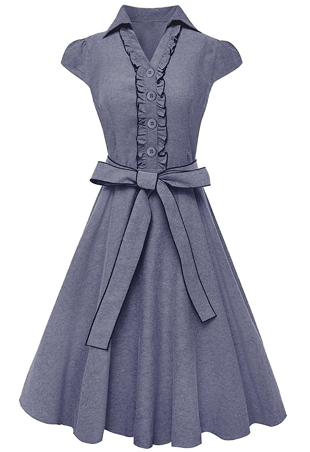 Wholesale Bulk Lot: Cotton Ruffle Neck Cap Sleeve Denim Sundress Large Size