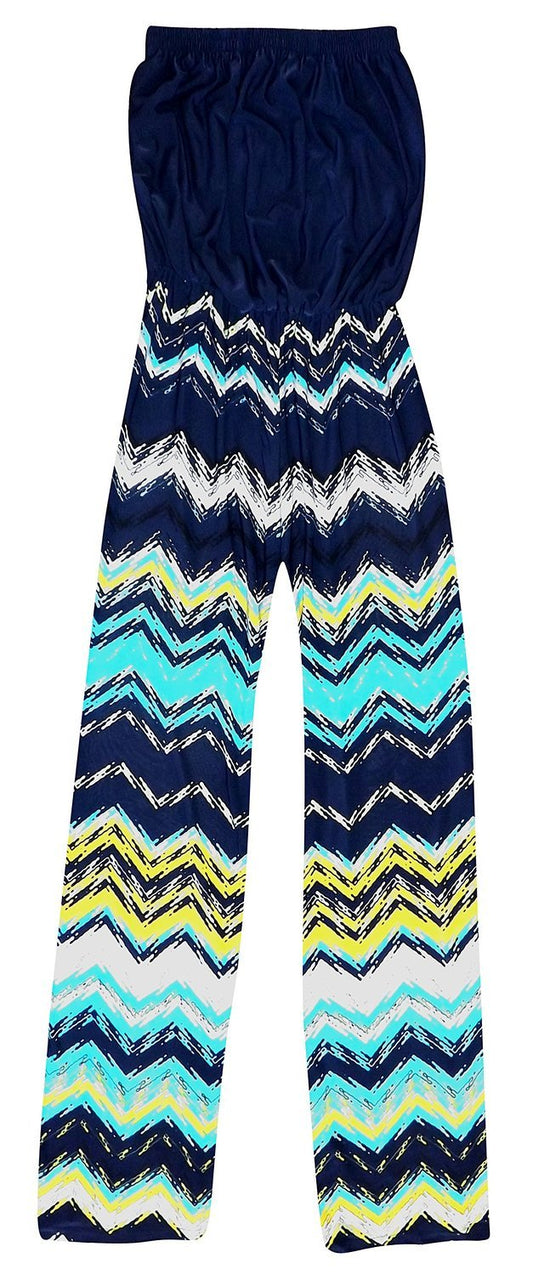 Wholesale Bulk Lot: Blue Tribal Geometric Sleeveless Romper Reseller Pack