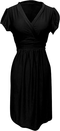 Wholesale Bulk Lot: Womens Cap Sleeve V Neck Mini Skater Dress Size Medium Black