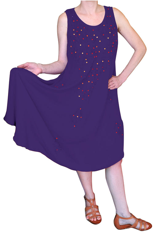 Wholesale Bulk Lot: Embroidered Gem Bathing Suit Cover Up Tunic Dress Purple Reseller