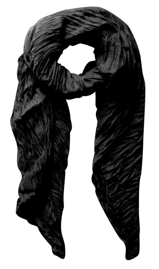 Wholesale Bulk Lot: Solid Black Soft Crinkled Lightweight Scarf Wrap Shawl Cover Up Reseller Pack