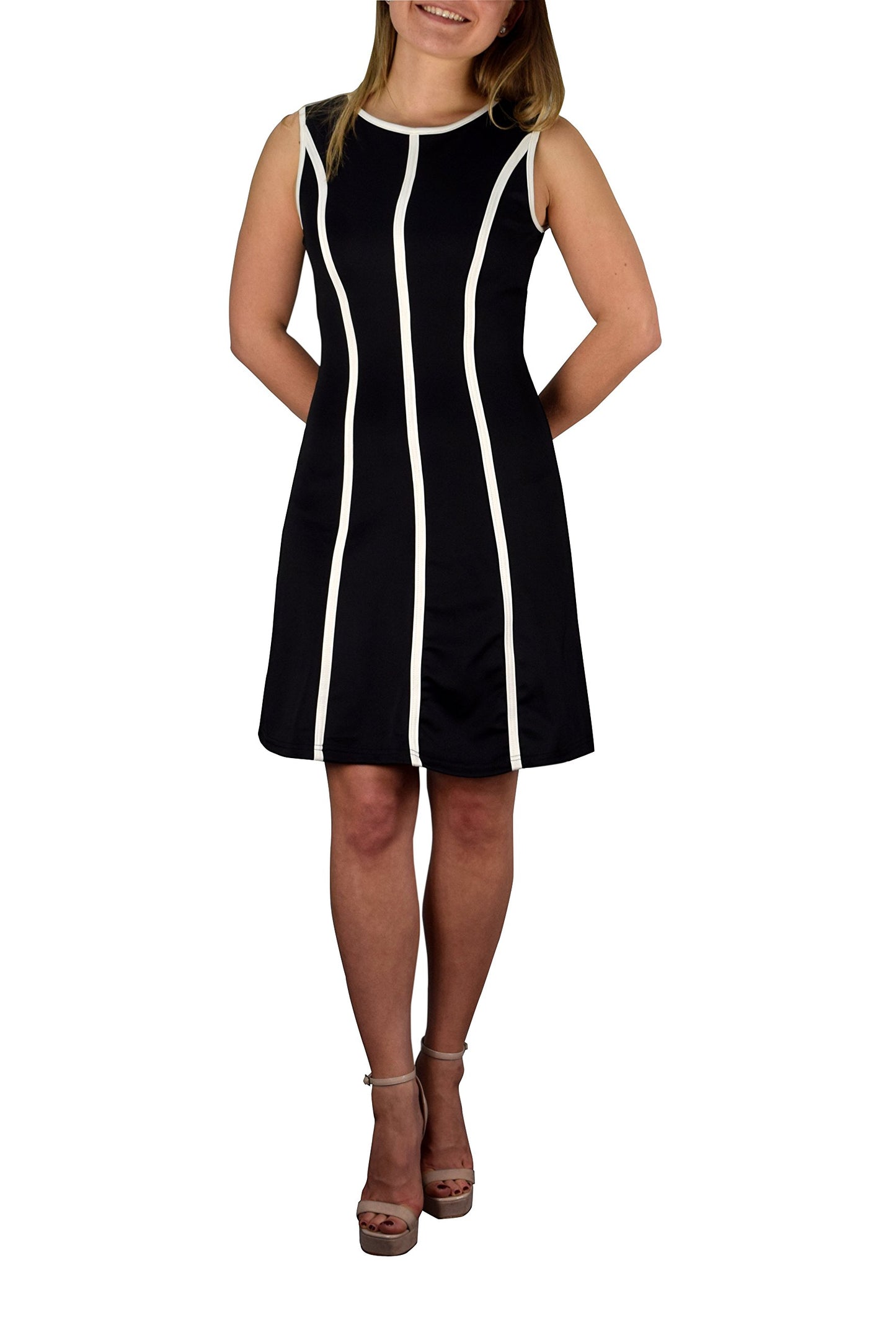 Wholesale Bulk Lot Skater Triple Striped Sleeveless Mini Dress Black M Reseller