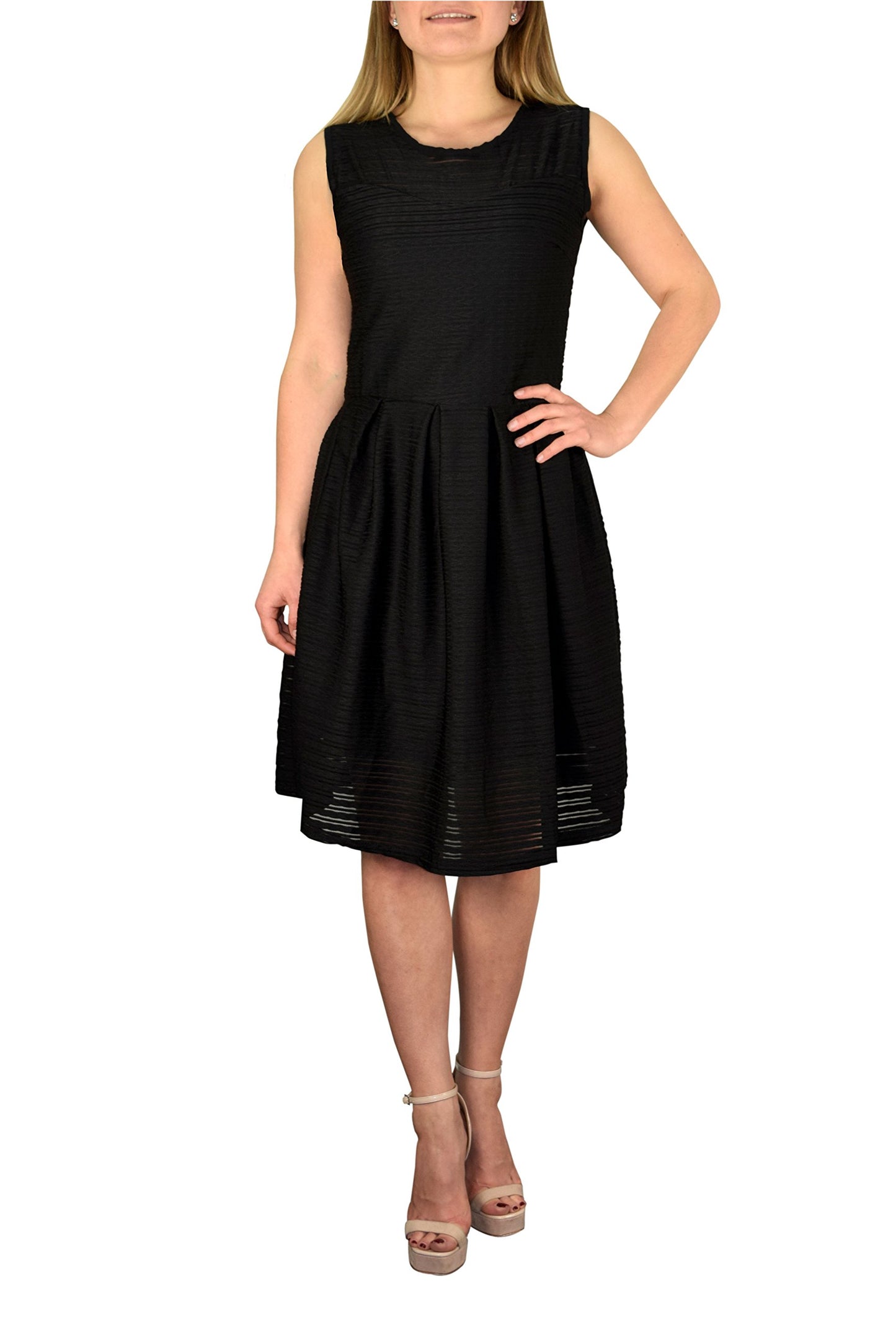 Wholesale Bulk Lot: Women's Striped Sleeveless Tank Skater Mini Dress Black Size S