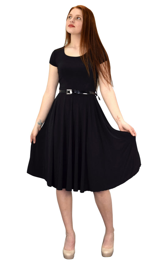 Wholesale Bulk Lot: Womens 1950s Vintage Fit Flare Swing Dress Black XL