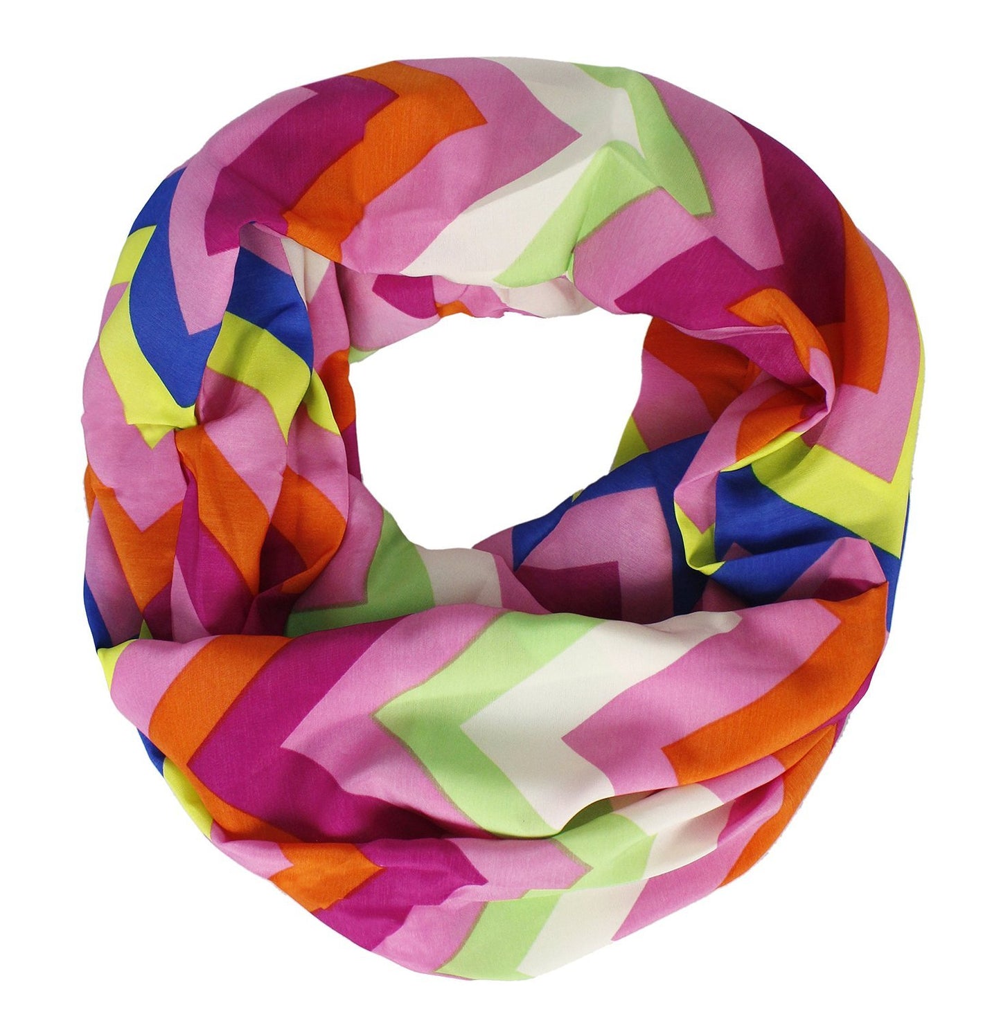 Wholesale Bulk Lot: Pink Chevron Infinity Loop Skinny Summer Fashion Scarf for Resellers