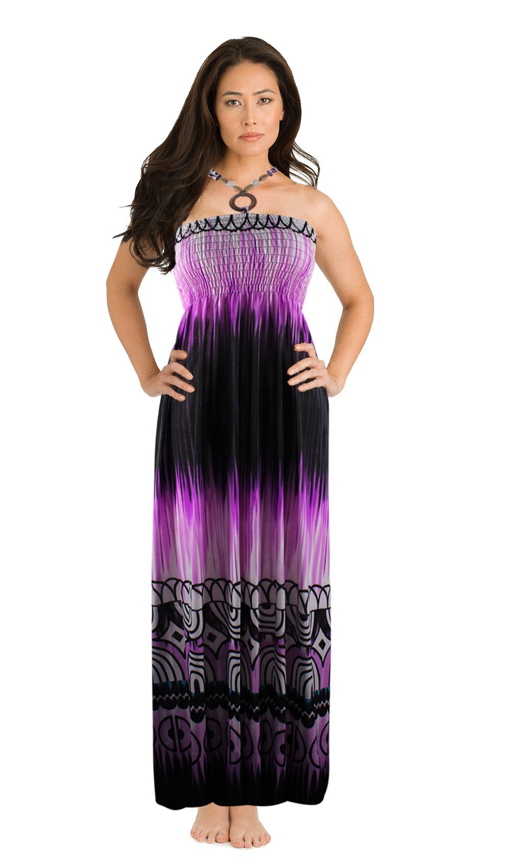 Wholesale Bulk Lot Exotic Tie Dye Halter Vacation Maxi Dress Violet XL Reseller