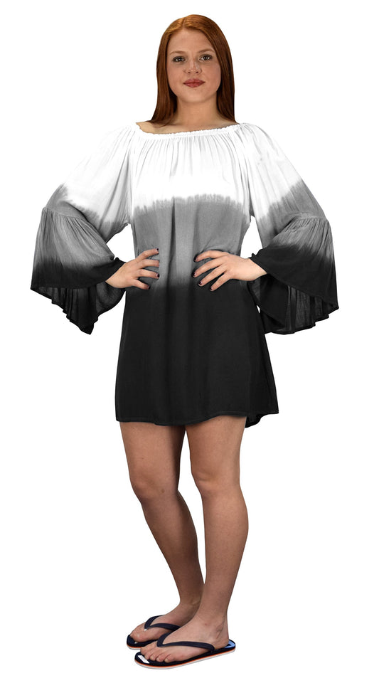 Wholesale Bulk Lot: Off Shoulder Flutter Sleeve Beach Cover Ups One Size White Black