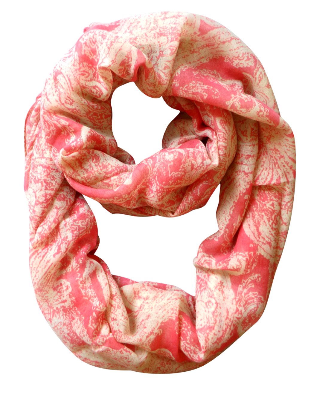Wholesale Bulk Lot: Pink Graphic Sunflower Paisley Print Lightweight Infinity Loop Scarf Reseller Pack