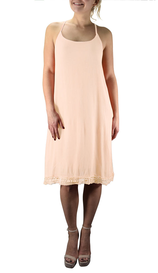 Wholesale Bulk Lot: A-Line Crochet Back Lace Summer Swing Dress, Large, Cream
