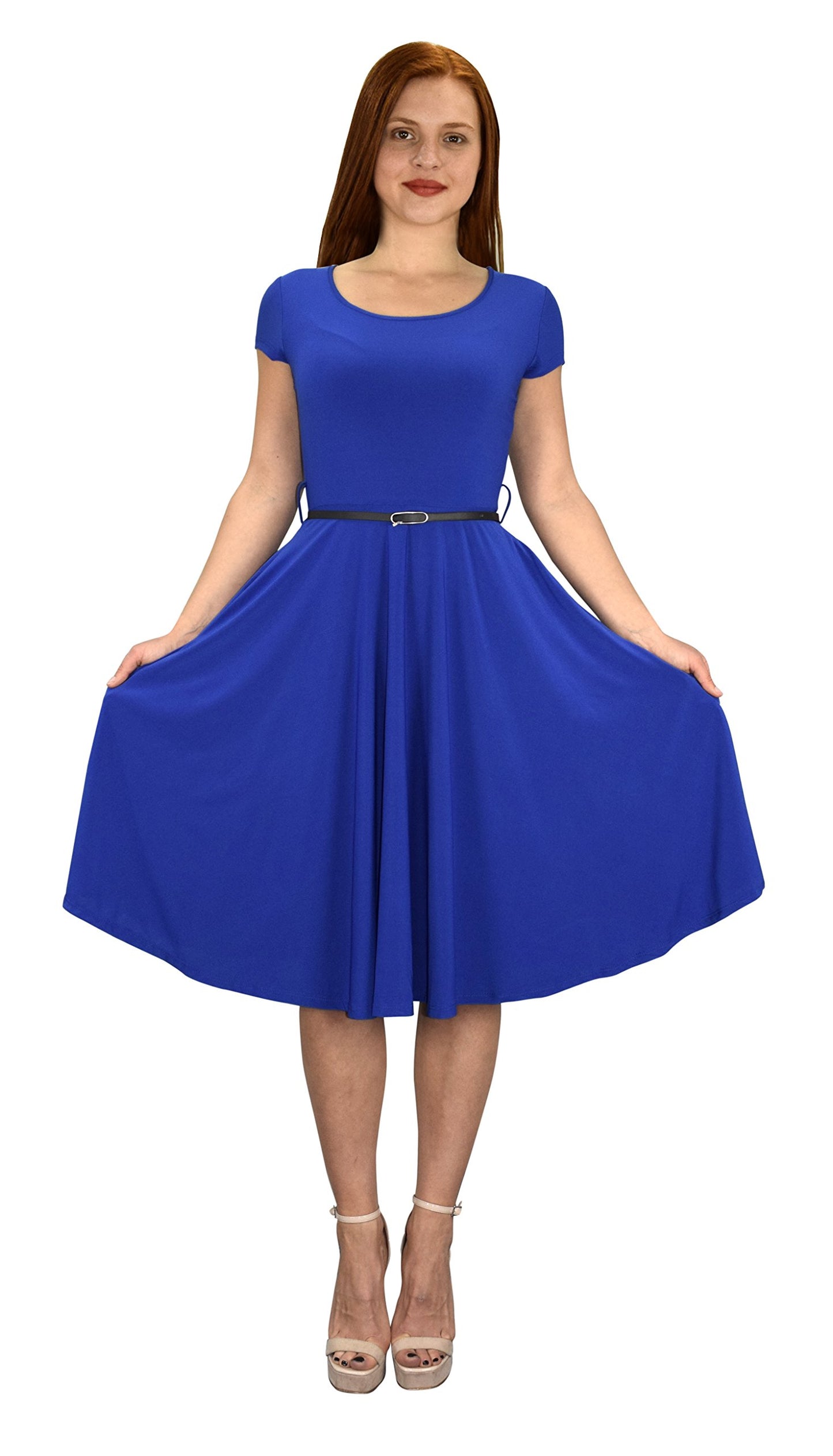 Wholesale Bulk Lot: Womens Vintage 1950 Fit Flare Swing Dress Blue Small