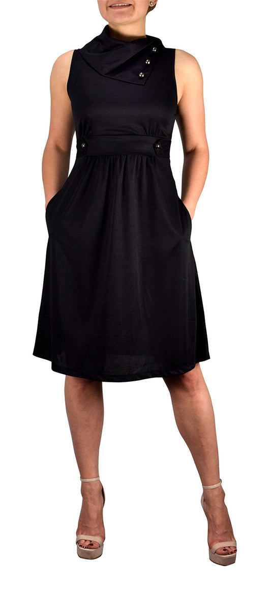 Wholesale Bulk Lot: Womens Casual Sleeveless Vintage Swing Dress Black X-Large