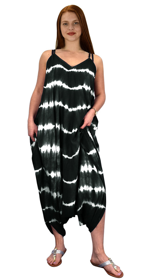 Wholesale Bulk Lot: Women's Loose Drape Harem Jumpsuit Romper Black Large