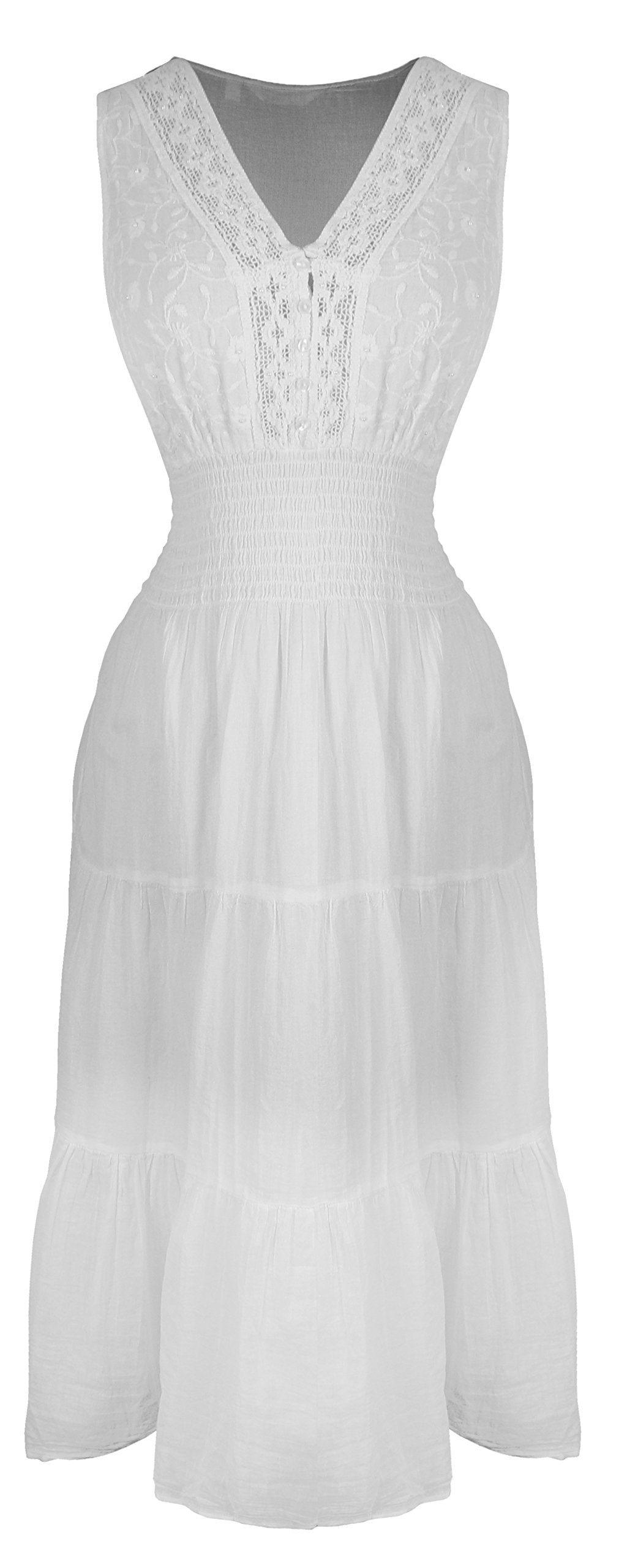 Wholesale Bulk Lot: Renaissance Embroidered Sleeveless Gypsy Tank Dress Large
