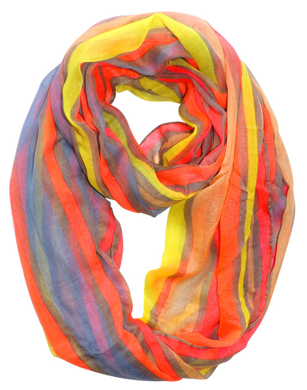 Wholesale Bulk Lot: Neon Pink Striped Infinity Loop Scarf Light Soft Fashion Reseller Pack