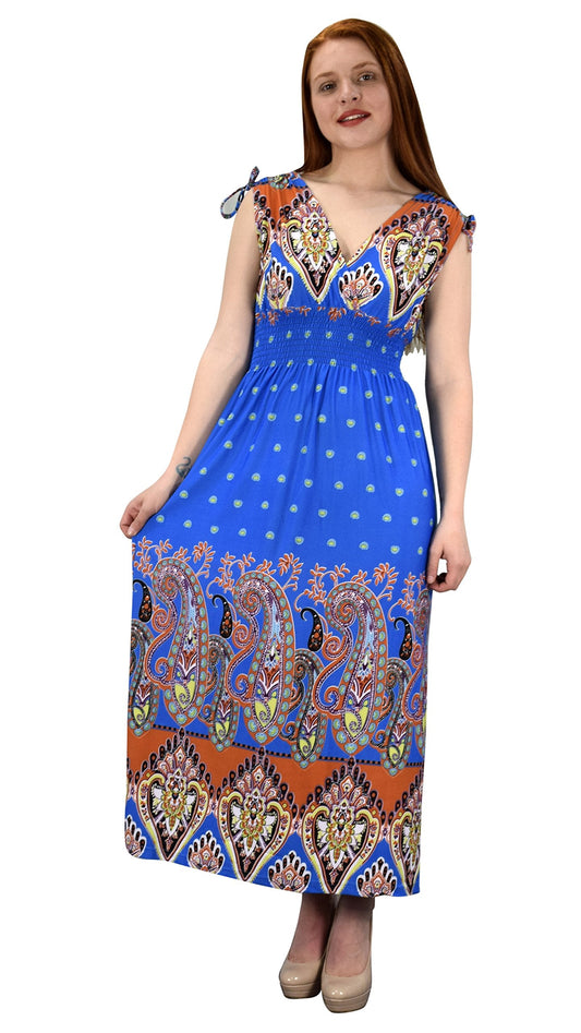 Wholesale Bulk Lot: Exotic Bohemian Tahiti Sleeveless Maxi Dress