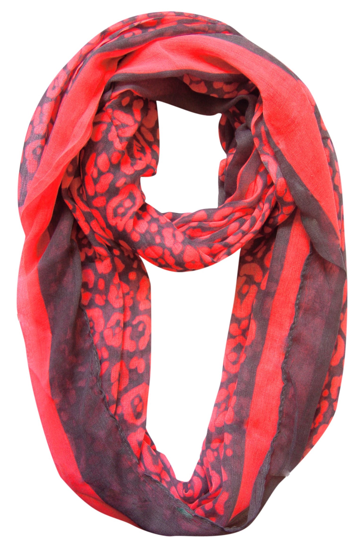 Wholesale Bulk Lot: Retro Neon Hot Pink Animal Print Infinity Loop Scarf for Resellers