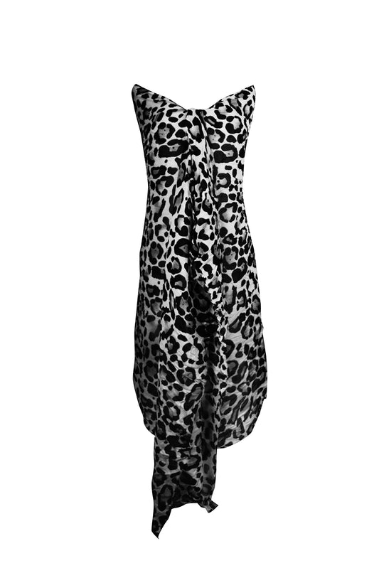 Wholesale Bulk Lot: Women's Leopard Animal Print White Crinkle Scarf Wrap for Resellers