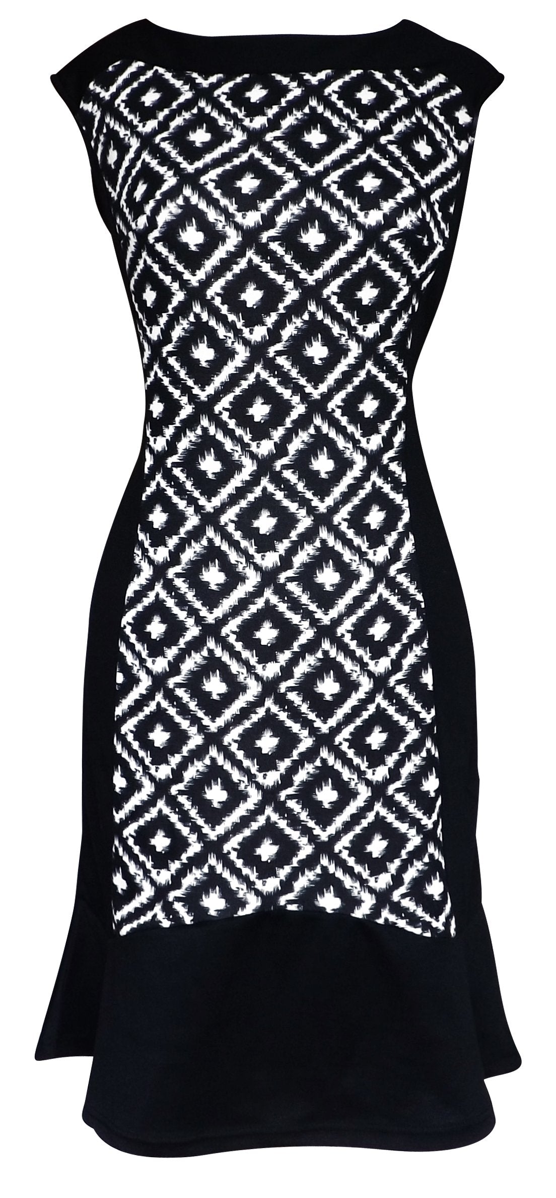 Wholesale Bulk Lot: Black Multi Print Short Sleeve Mini Shift Dress Medium Size