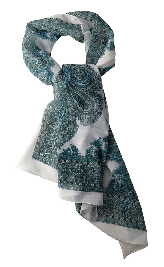Wholesale Bulk Lot: Damask Paisley Henna Teal Scarf Lightweight Shawl for Resellers