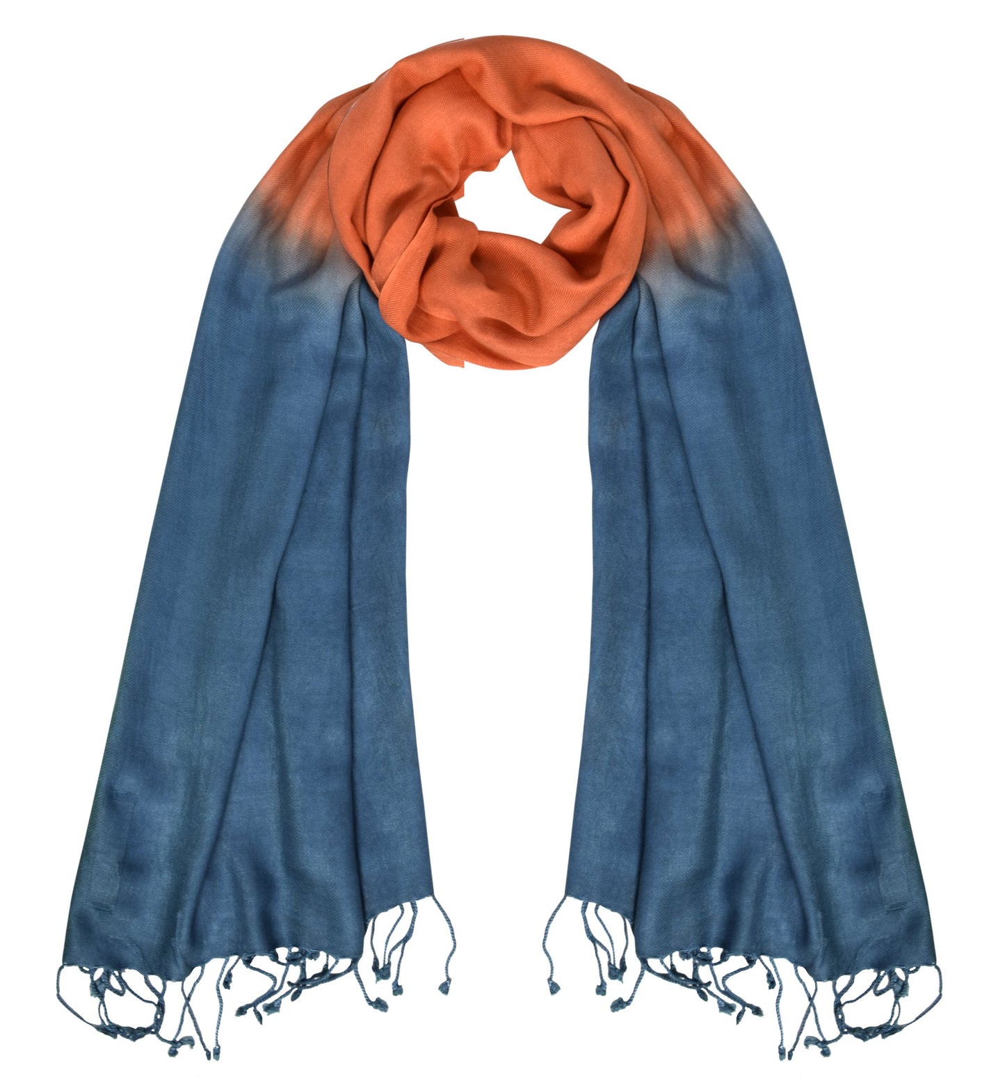 Wholesale Lot Soft Tie Dye Pashmina Shawls Bulk Teal Orange Silk Feel Reseller Wraps