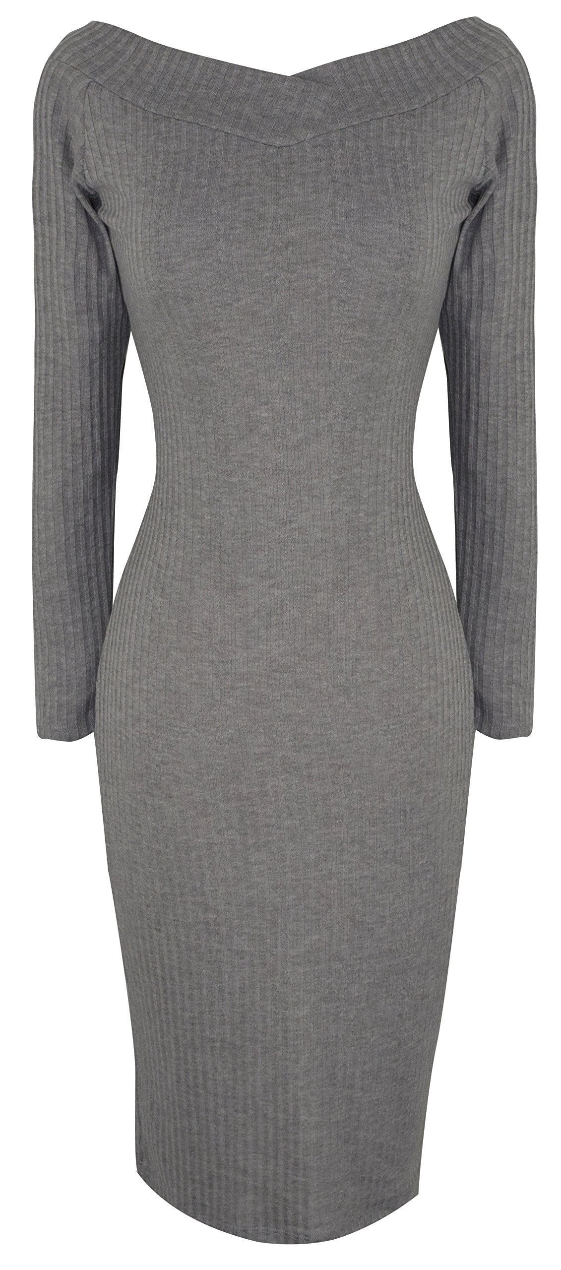 Wholesale Bulk Lot: Bodycon Bodice Slim Fit Evening Dress Grey Small Ribbed