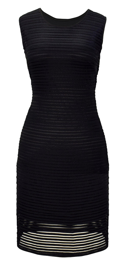 Wholesale Bulk Lot: Ribbed Bodycon Sleeveless Knee Length Dress Black Medium Reseller