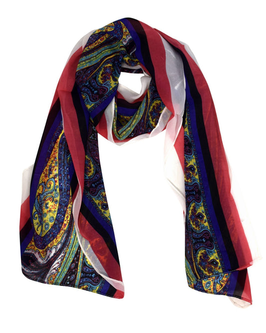 Wholesale Lot: Summer Fashion Sheer Paisley Stole Skinny Scarf Coral Reseller Bulk Pack