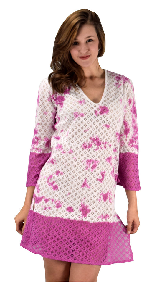 Wholesale Bulk Lot: Womens Lace Beach Bikini Cover-up Tunic Fuchsia XS Small Reseller