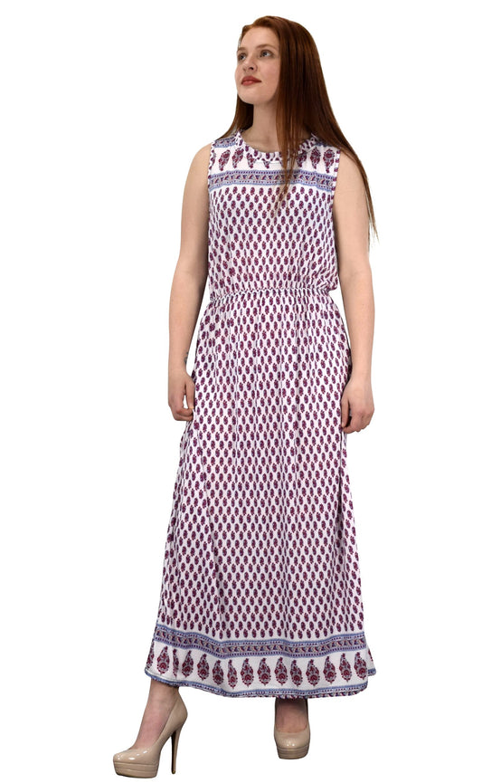 Wholesale Bulk Lot: Women's Fuchsia Sleeveless High Neck Blouson Maxi Dress Medium
