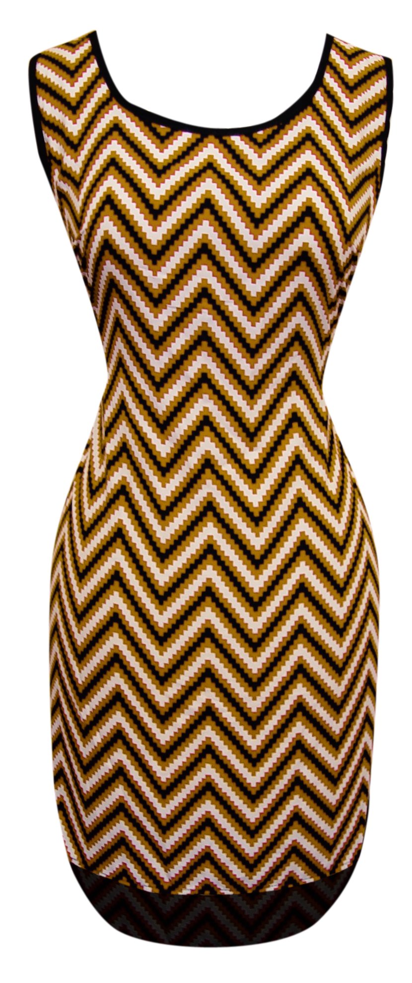 Wholesale Bulk Lot: Women's Chevron High-Low Summer Dress, Gold, Large