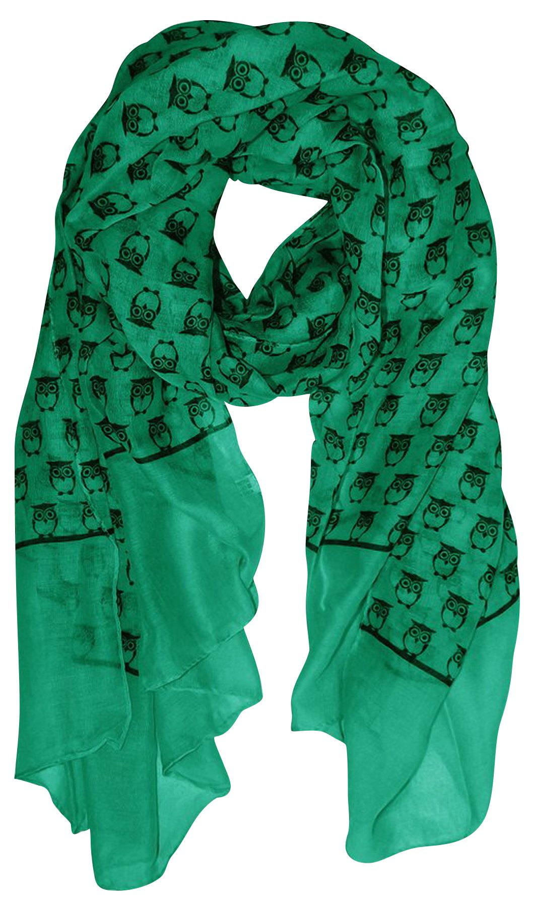 Wholesale Bulk Lot: Lightweight Teal Soft Animal Owl Print Scarf Shawl for Resellers