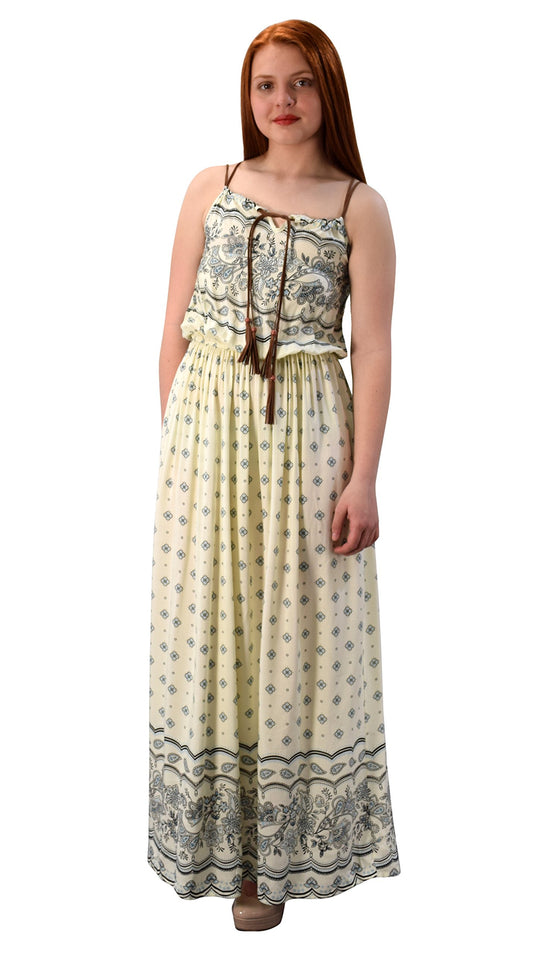 Wholesale Lot: Women's Exotic Floral Bohemian Tahiti Sleeveless Maxi Dress Large