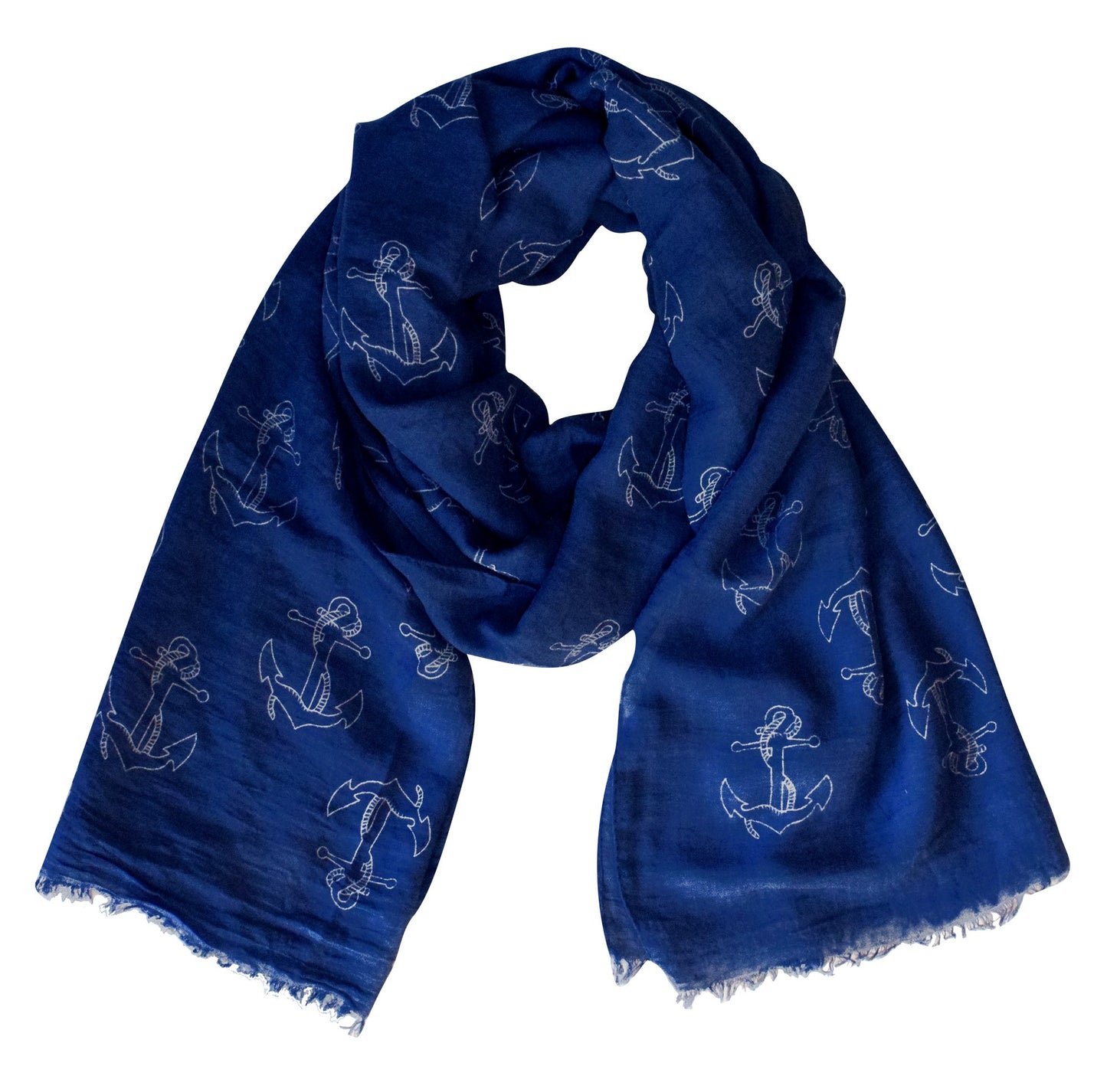 Wholesale Bulk Lot: Nautical Shell Seahorse Navy Anchor Fringe Shawl Scarf for Resellers