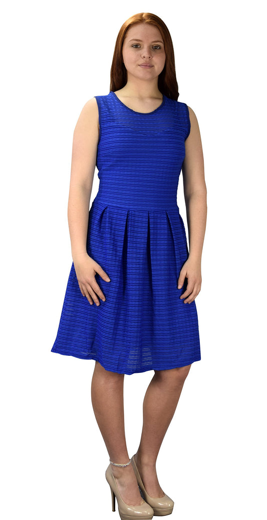 Wholesale Bulk Lot: Womens Striped Sleeveless Summer Tank Skater Mini Dress Blue S