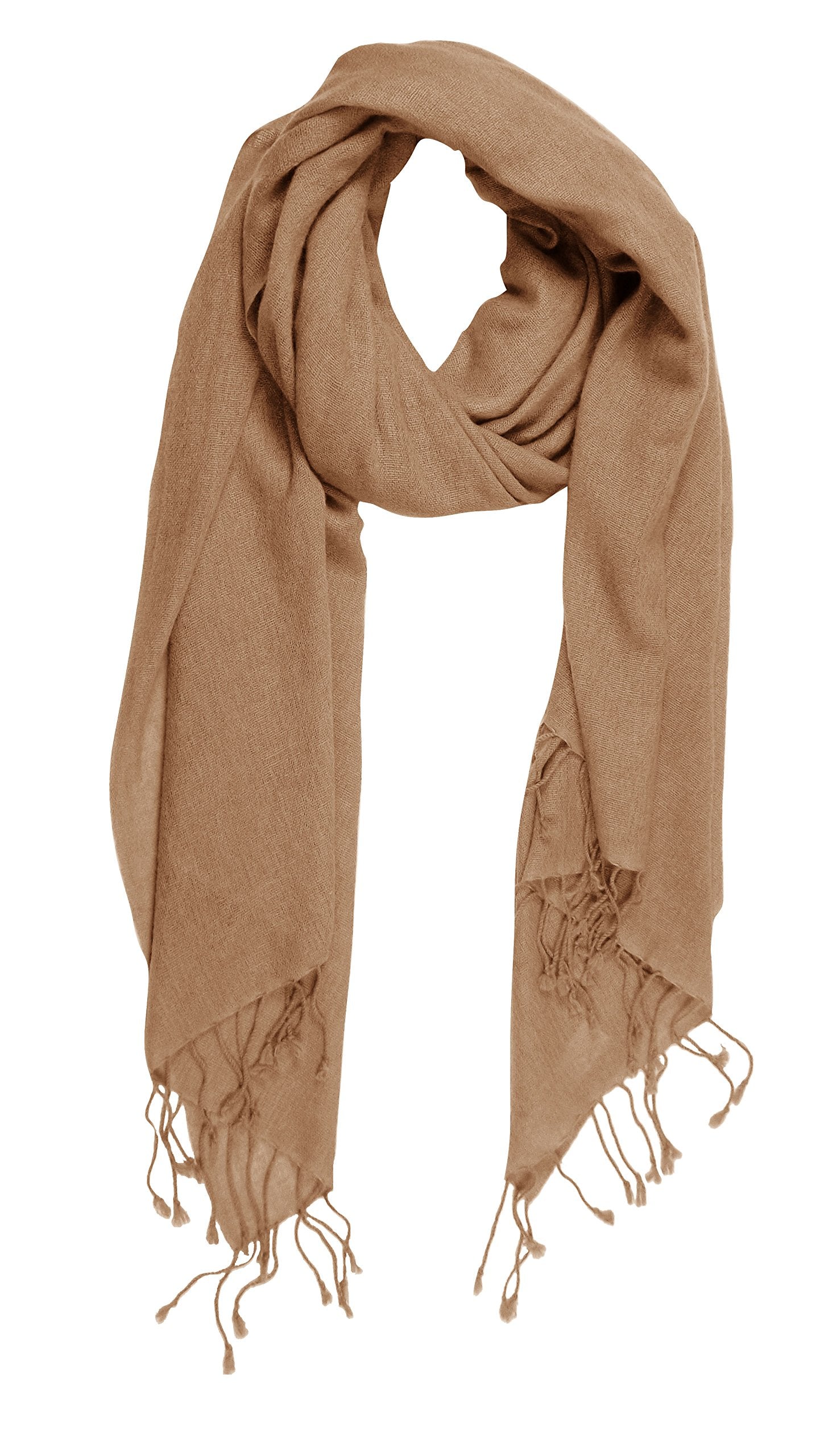 Wholesale Bulk Lot 100% Pure Wool Pashmina Shawl Wrap Scarves Tan for Reseller SEO