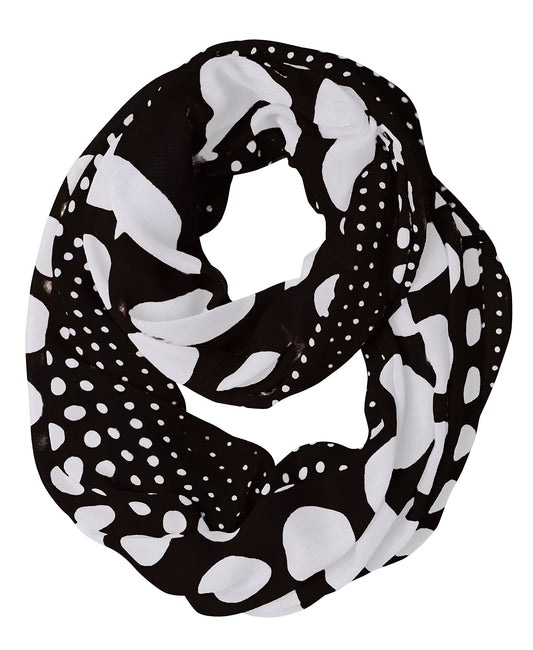 Wholesale Bulk Lot: Vintage Multicolored Polka Dot Infinity Loop Scarf White Reseller Pack