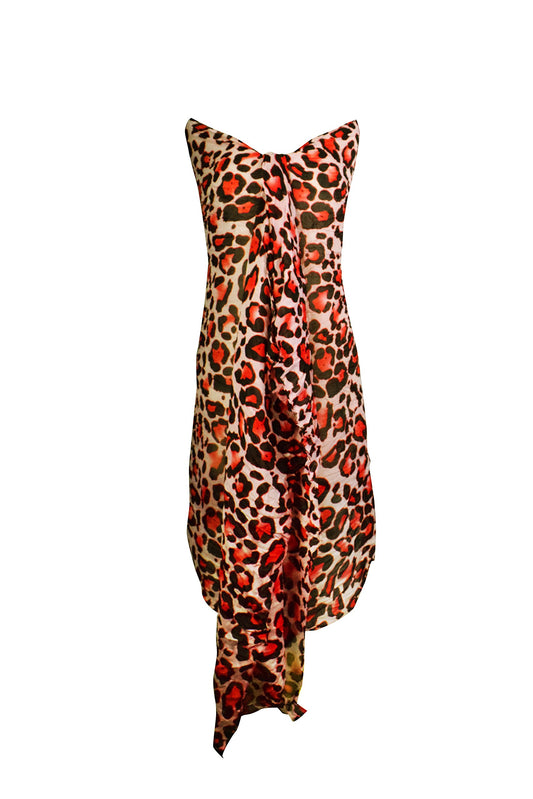 Wholesale Bulk Lot: Trendy Salmon Leopard Animal Print Crinkle Scarf Wrap Reseller Pack