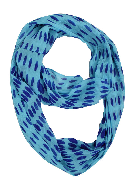 Wholesale Bulk Lot: Aqua Crinkle Polka Dot Sheer Infinity Loop Scarf for Resellers