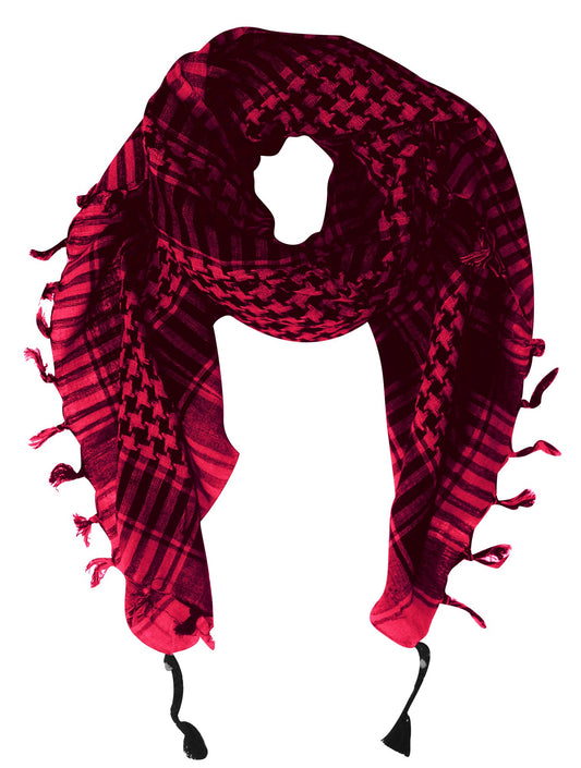 Wholesale Lot: 100% Cotton Tactical Military Shemagh Keffiyeh Scarf Wrap Fuchsia Reseller Bulk Pack