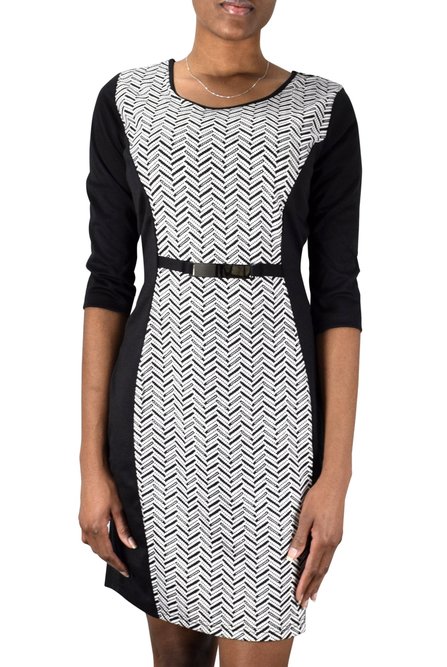 Wholesale Bulk Lot: Printed 3/4 Sleeve Business Sheath Slimming Dress Large
