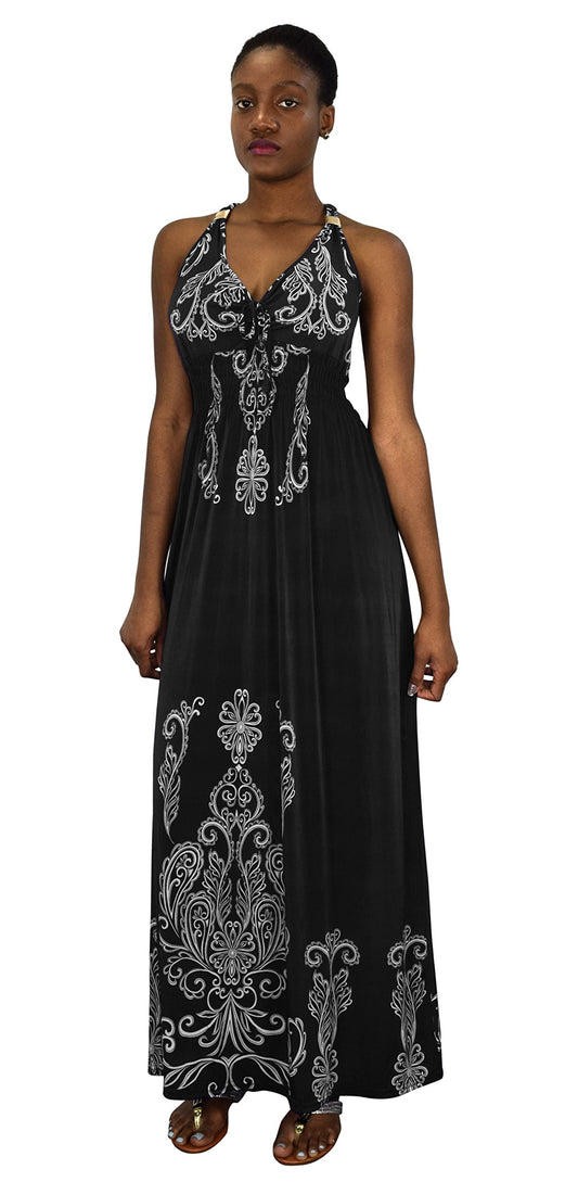 Wholesale Bulk Lot: Exotic Paisley Floral V Neck Cocktail Plus Maxi Dress 1X-3X