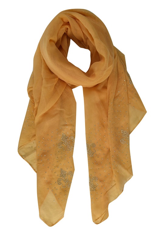 Wholesale Bulk Lot: Rhinestone Studded Mustard Scarf Summer Shawl Reseller Pack