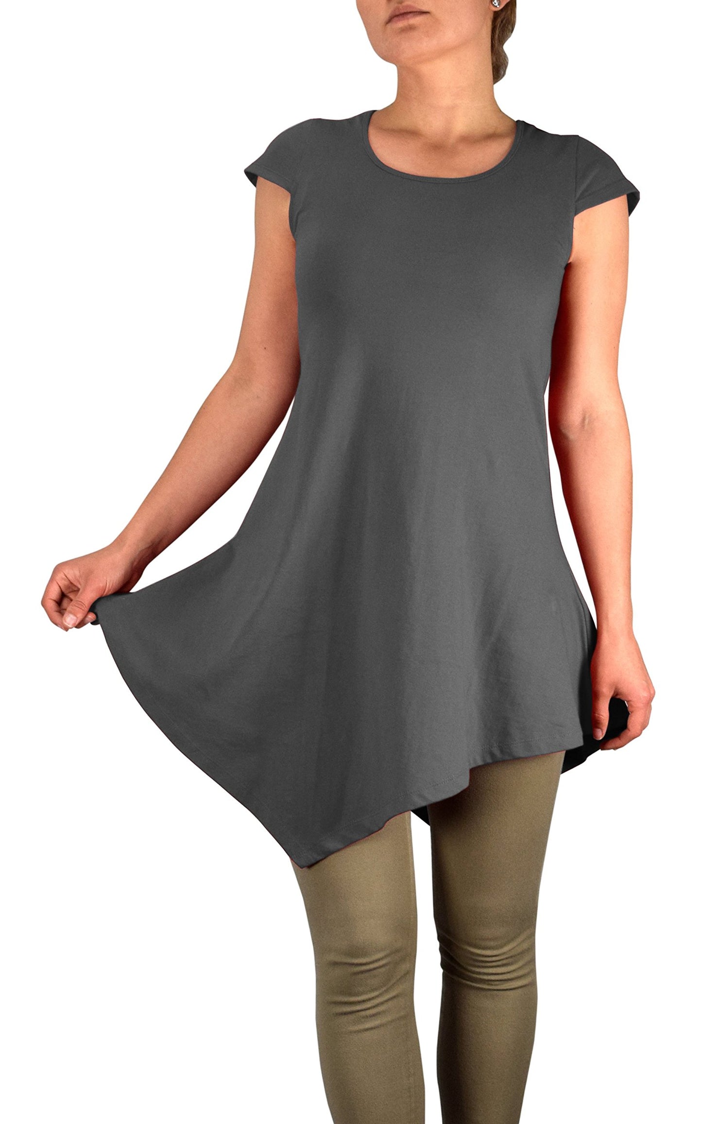 Wholesale Bulk Lot: Women's 100% Cotton Summer Tank Top Tunic Grey Large